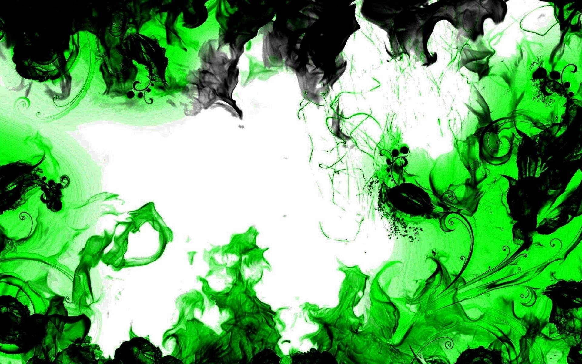 Черно зеленая картина. Зеленый дым. Ядовитый дым. Токсичный дым. Зеленое пламя.
