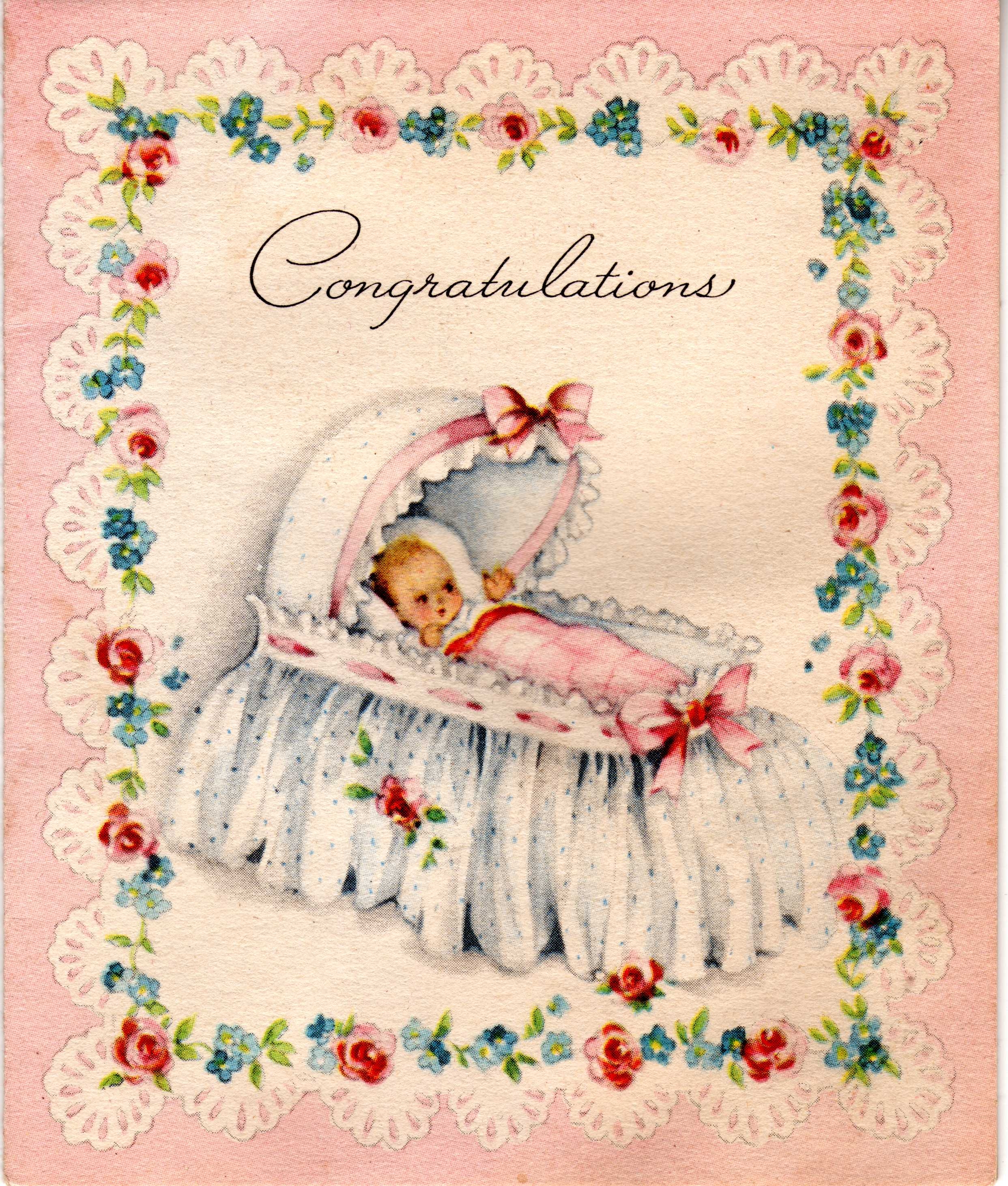С новорожденного девочкой поздравление открытки