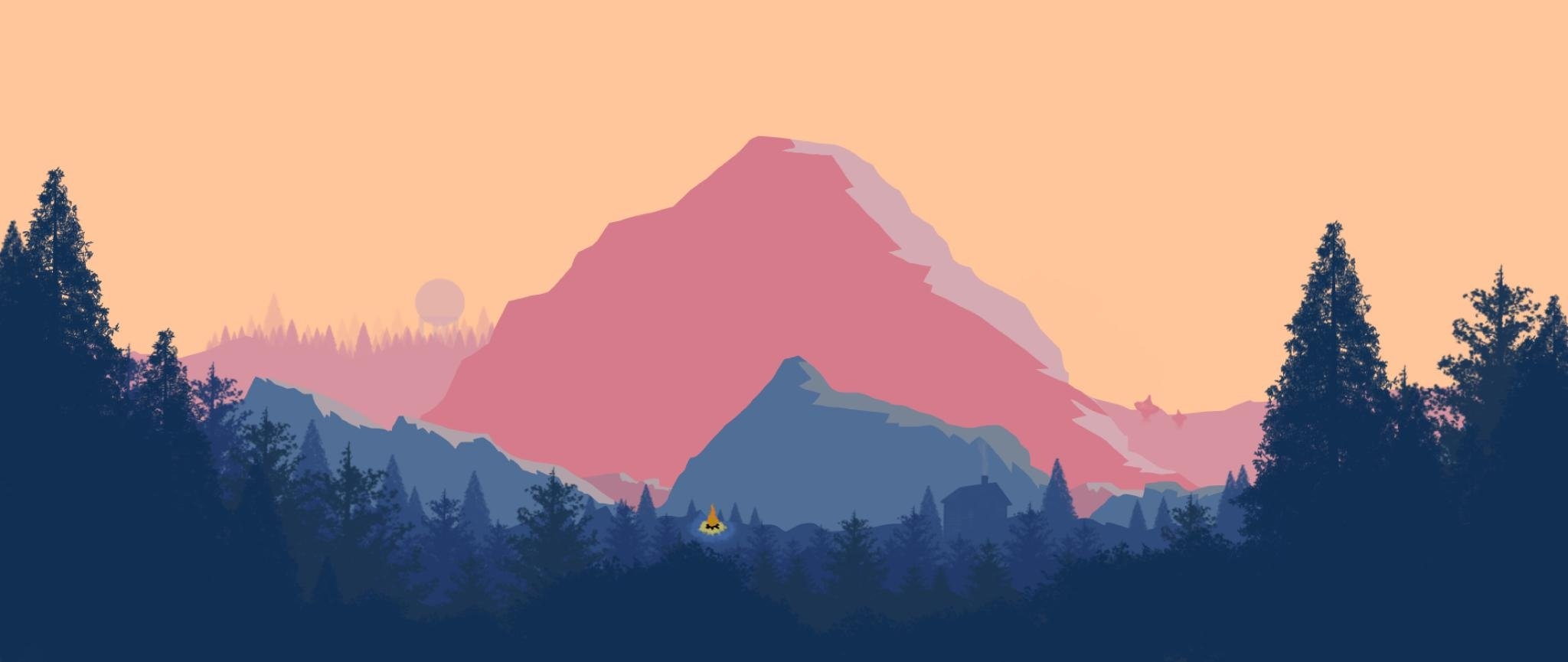 Flat ending. Пиксельный пейзаж. Фон для шапки. Розовые горы. Горы пиксель арт.