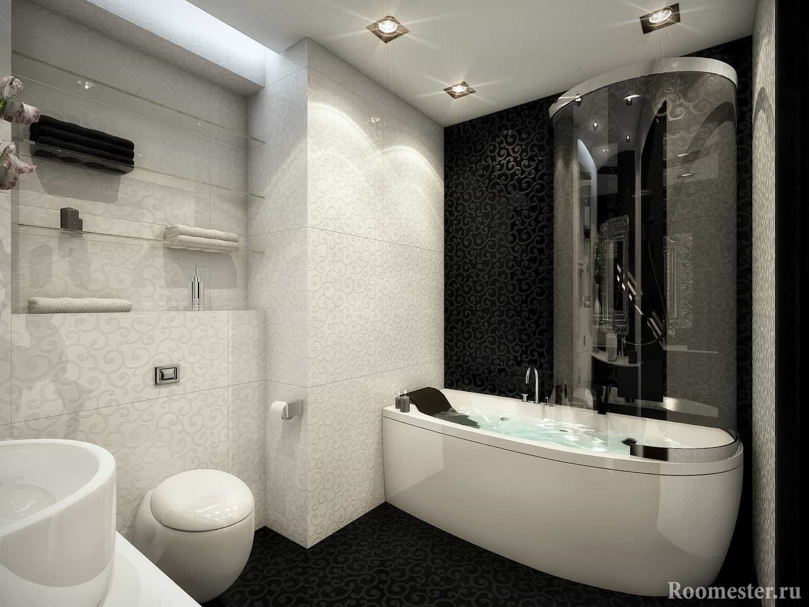 Ванная черная угловая. Ванная комната. Дизайнерская ванная комната. Ванная в черно белых тонах. Дизайн интерьера ванный комнаты.
