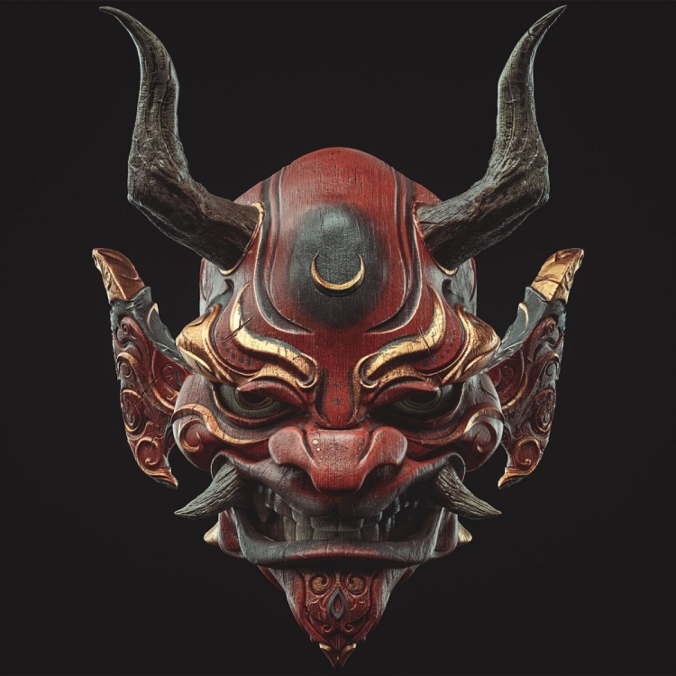 Японская маска демона арт