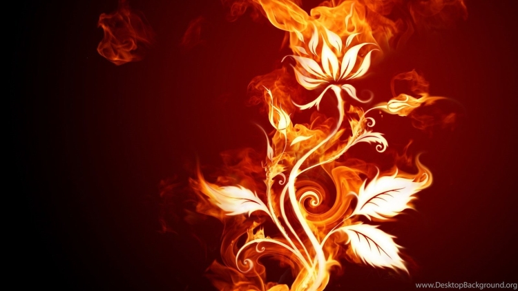 Огненная роза арт