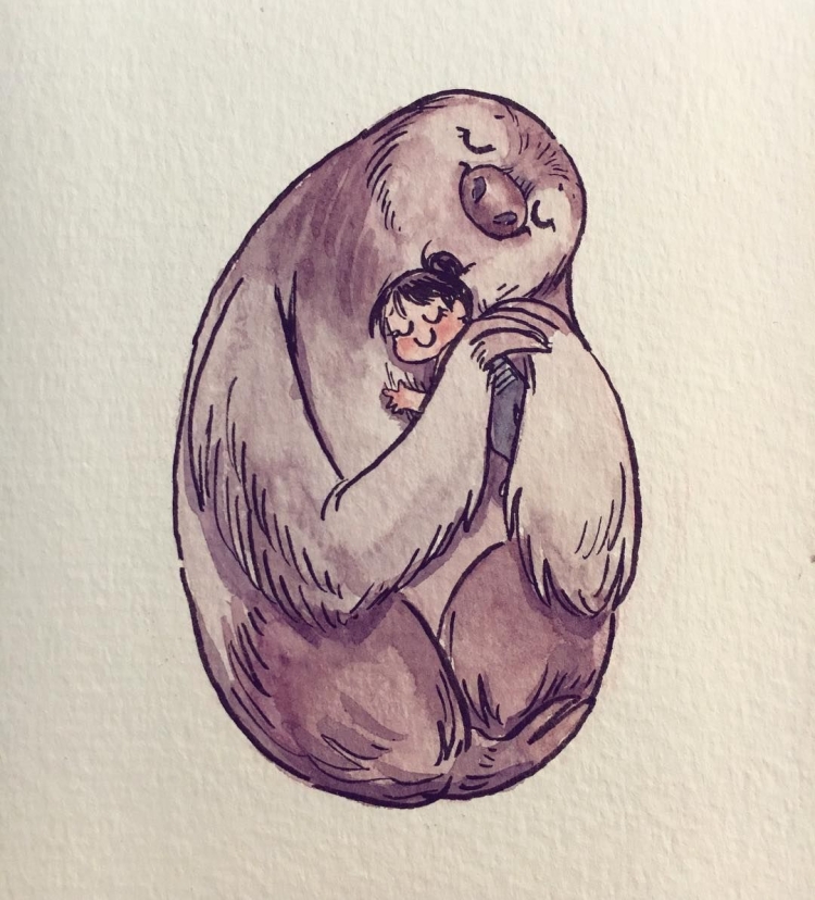 Ленивец лицо рисунок