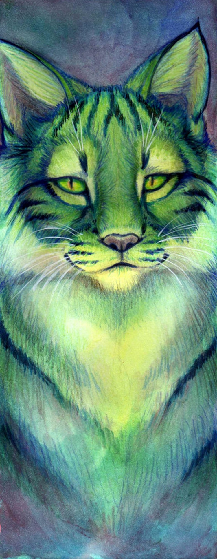 Кошка с зелеными глазами