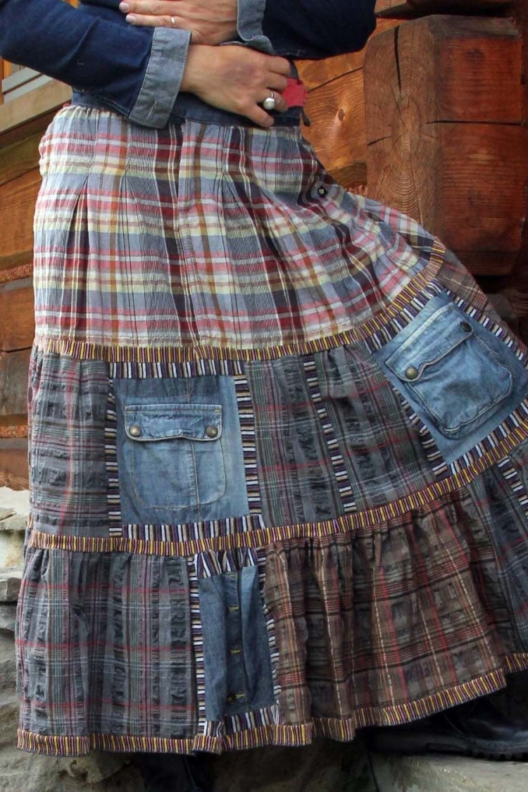 Джинсовая юбка из старых джинсов ( фото)