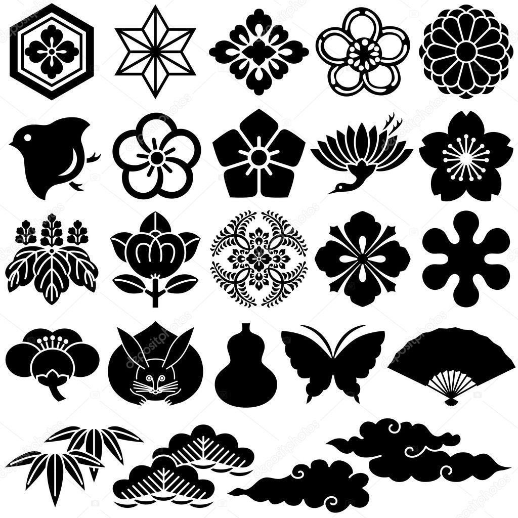 Японские символы цветы