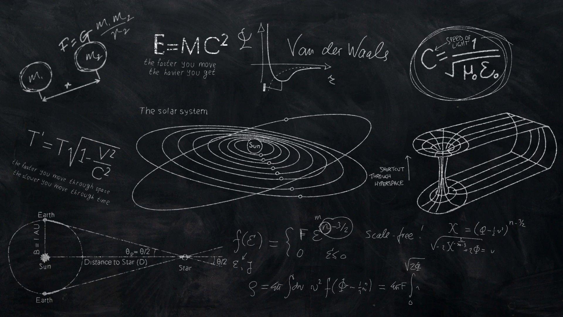 Теория черные. Физика обои. Фон для рабочего стола физика. Теория относительности Эйнштейна формула на доске. Обои связанные с физикой.