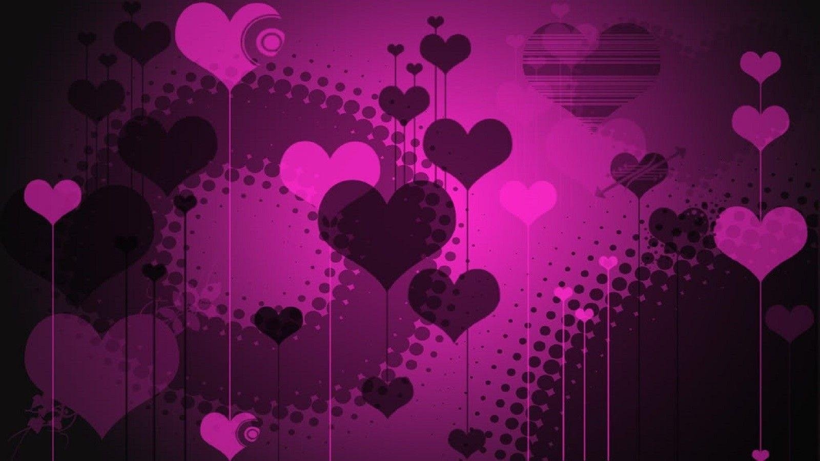 Purple hearts. Фон сердечки. Сердечки розовые сиреневые. Розовое сердечко на черном фоне. Фиолетовый фон с сердечками.