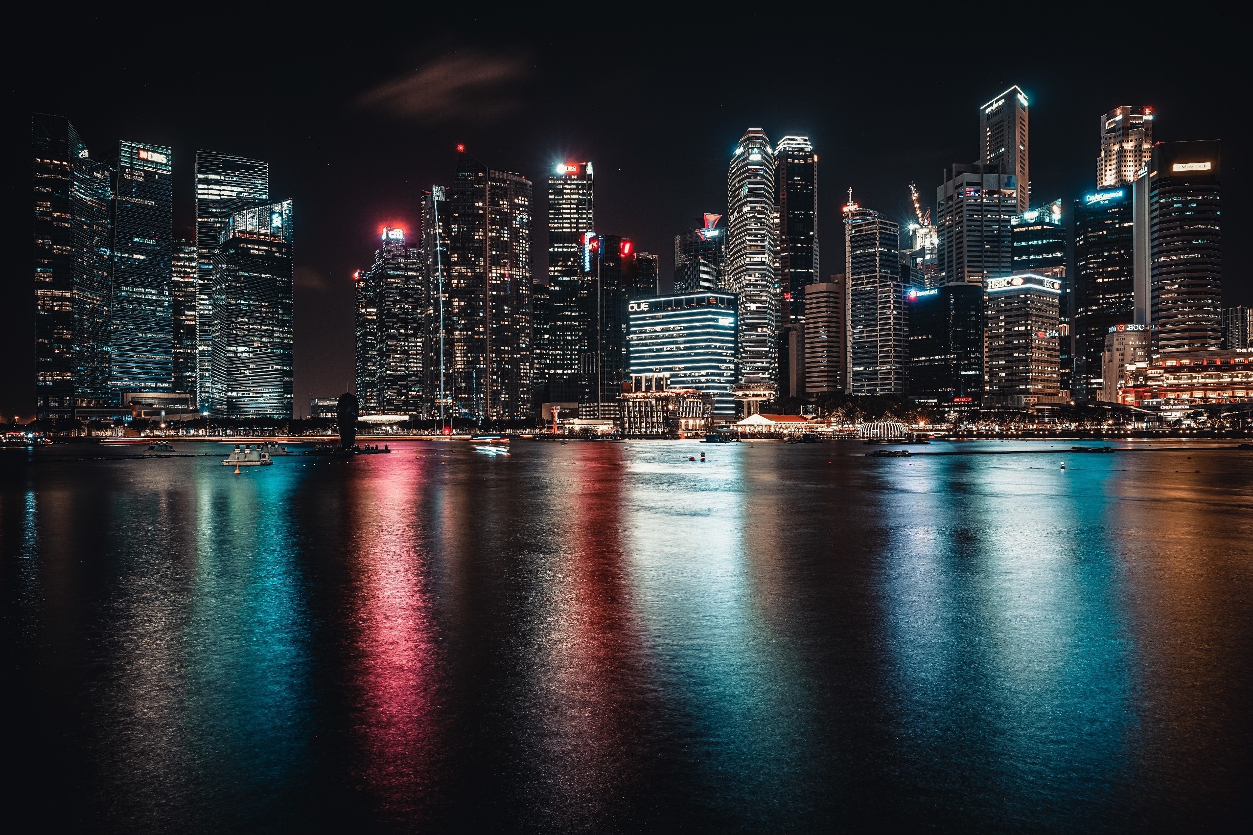 Сингапур ночью 4k