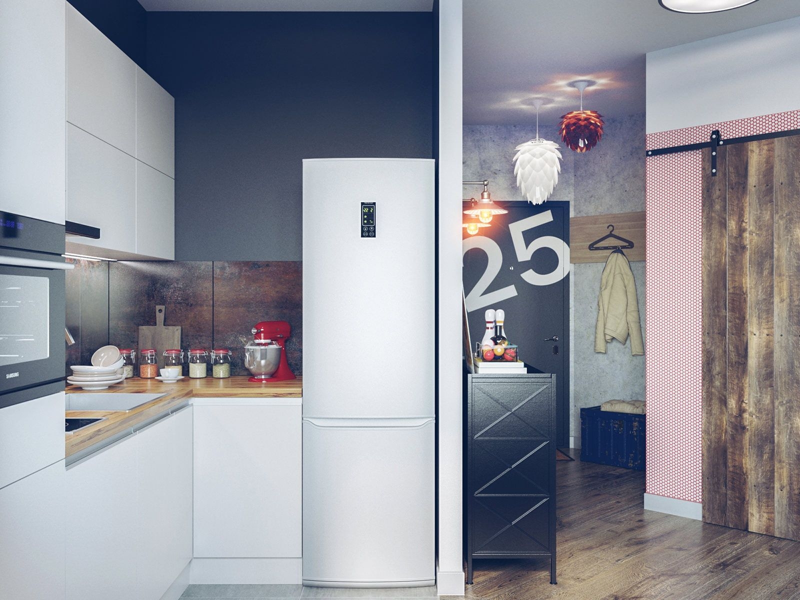 Холодильник в интерьере квартиры