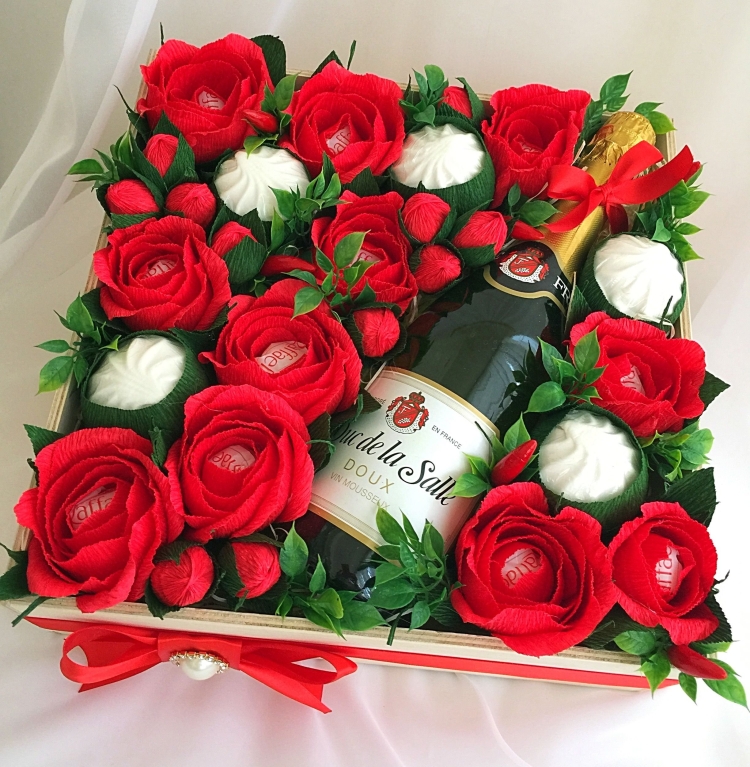 Подарочные коробки с шампанским на новый год