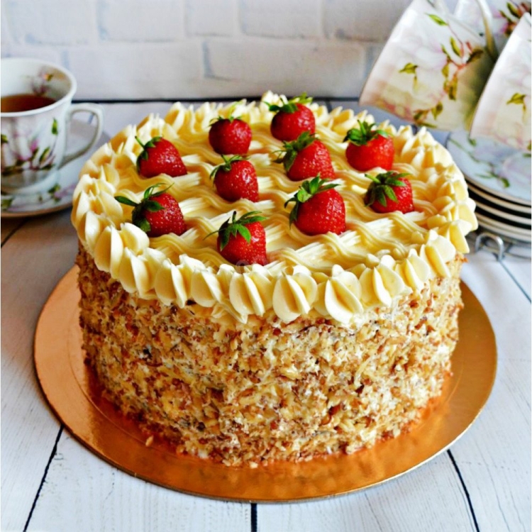 Торт с печеньем Мария без выпечки