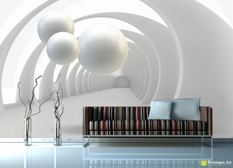 Фотообои шары 3d в интерьере