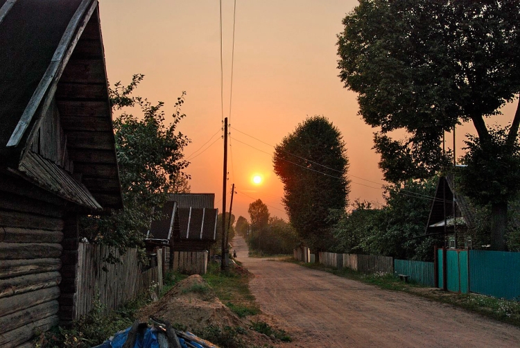 Рассвет в деревне