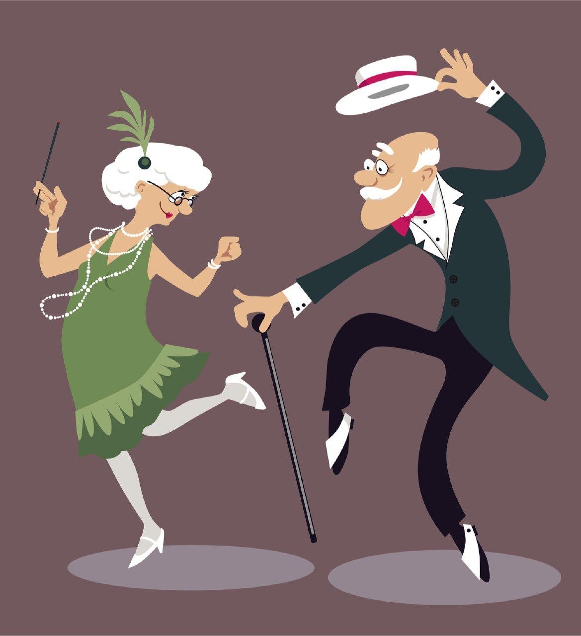 Он и пляшет и поет. Танцующие бабушка и дедушка. Иллюстрация танец пожилых. Танцующие пенсионеры. Старики танцуют.