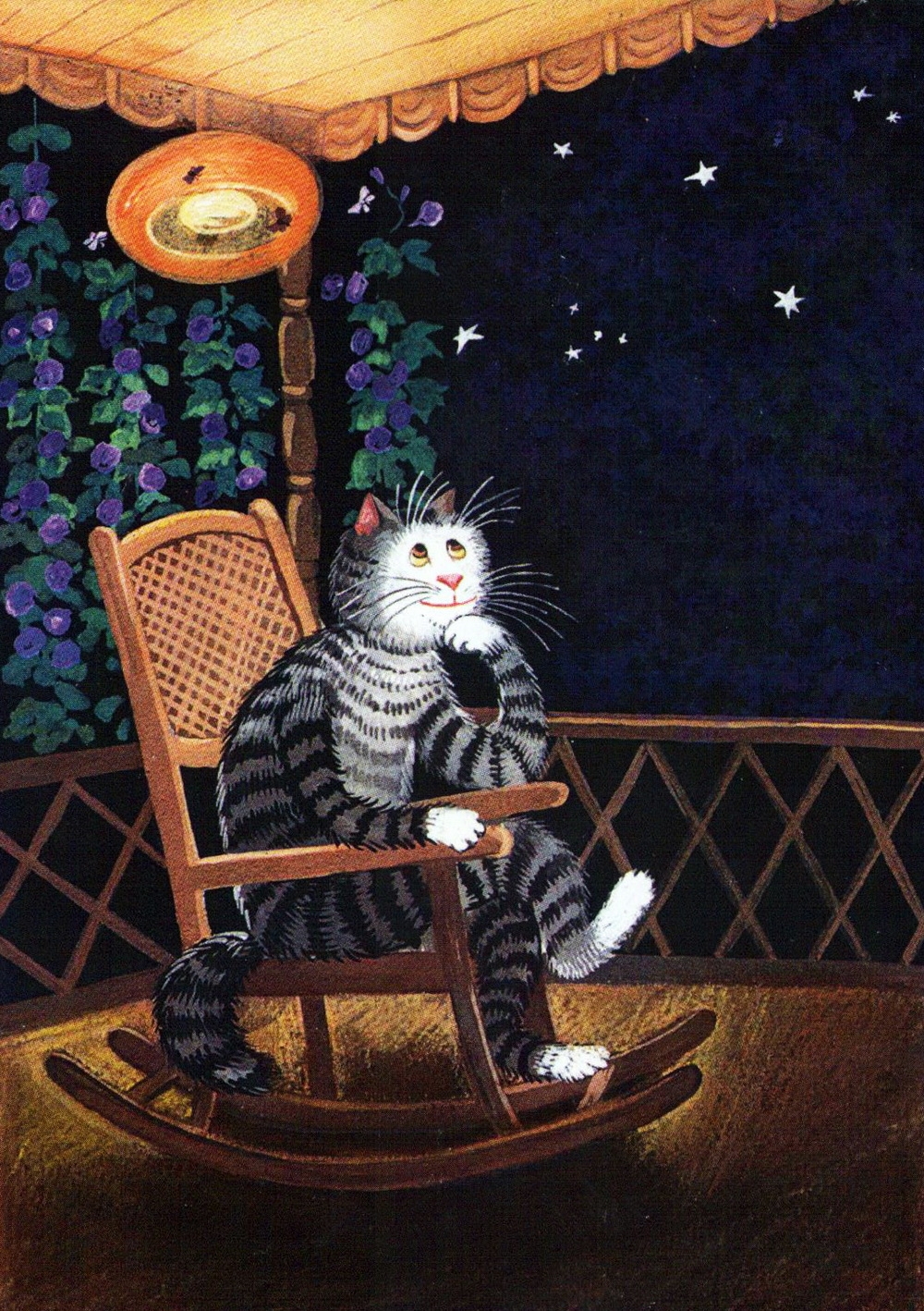 Рисунок добрый вечер. Добрый вечер кот. Добрый вечер с котами. Кот в кресле качалке. Кот вечером.