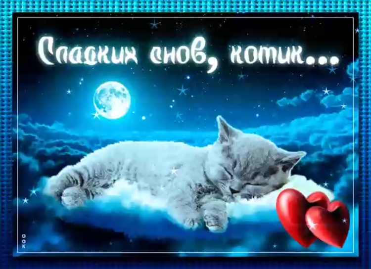Открытки спокойной ночи с котятами