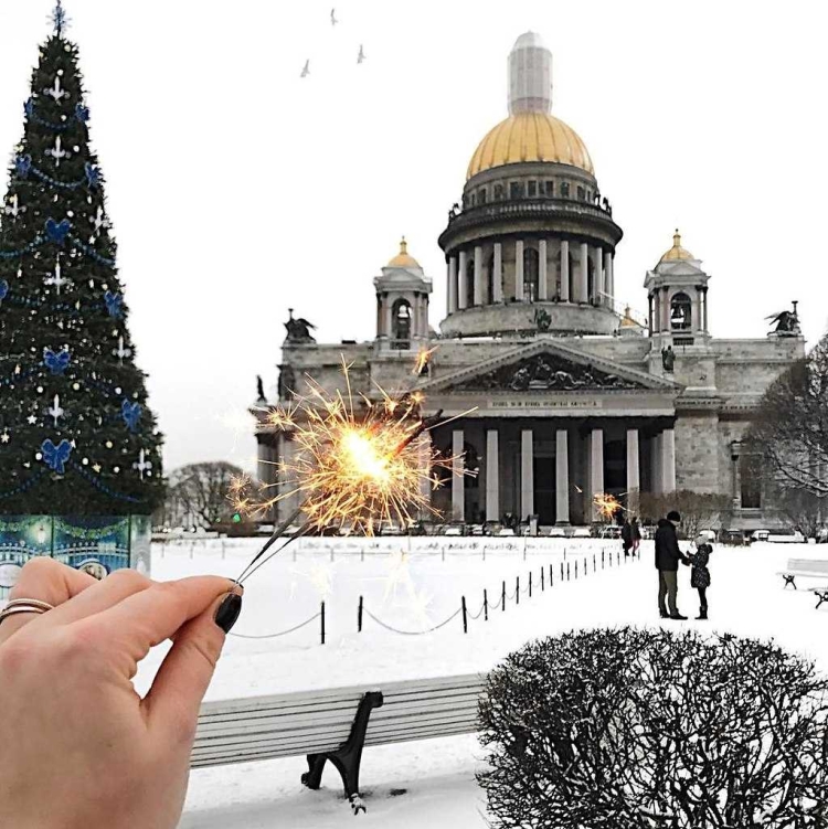 Новогодний Питер Исакиевский собор