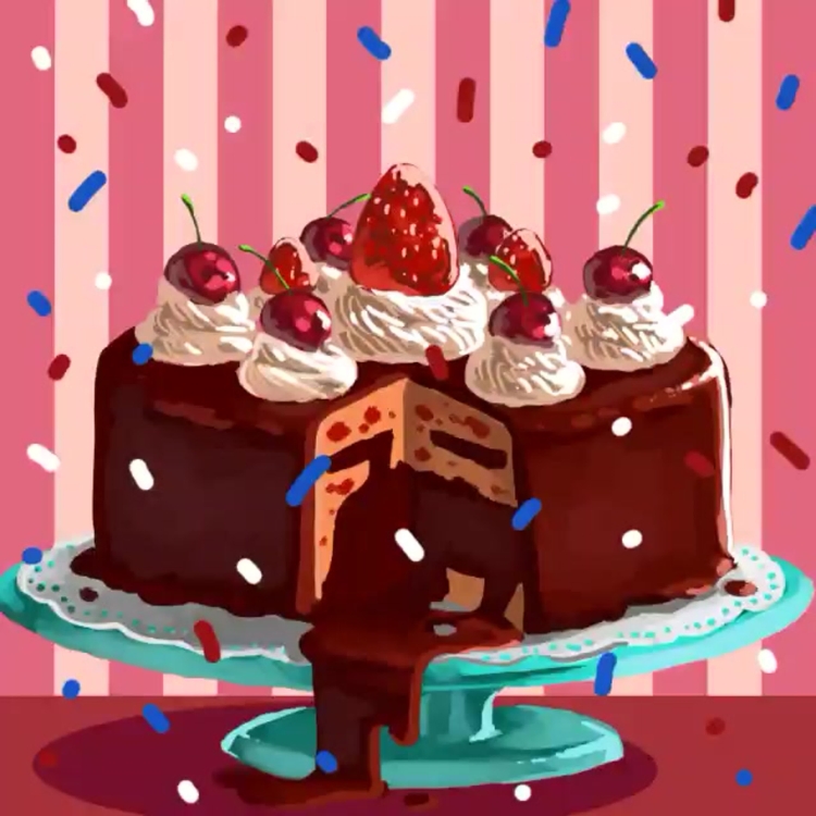 Анимационные открытки торт с днем рождения