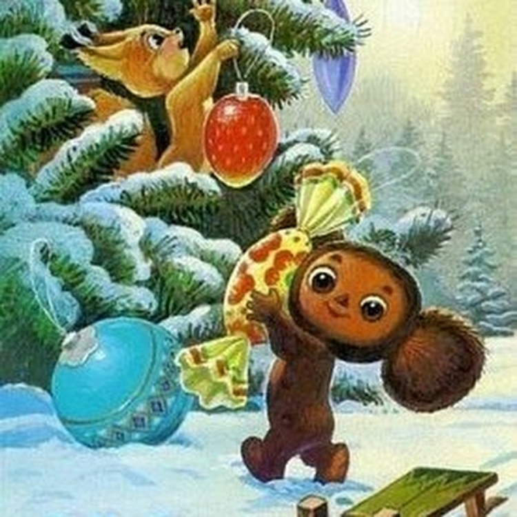 Новогодние открытки детские советские