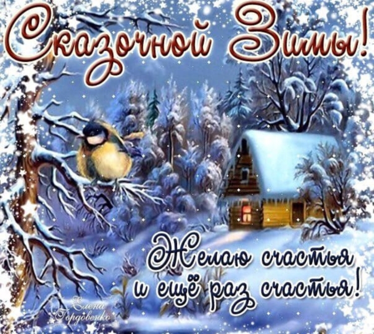 Доброе зимнее утро с птицами