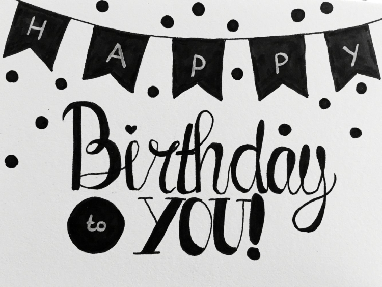 Happy Birthday надпись красивая