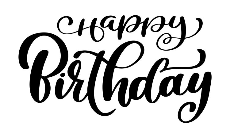 Happy Birthday каллиграфия