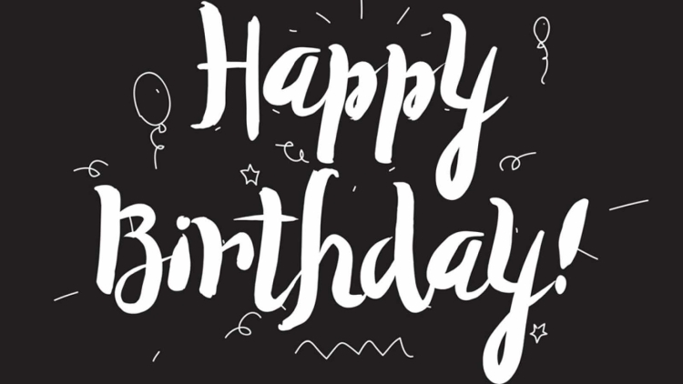 Happy Birthday на черном фоне