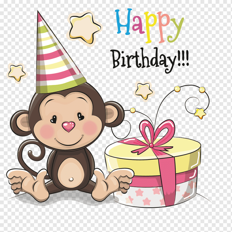Открытка с днем рождения обезьяна