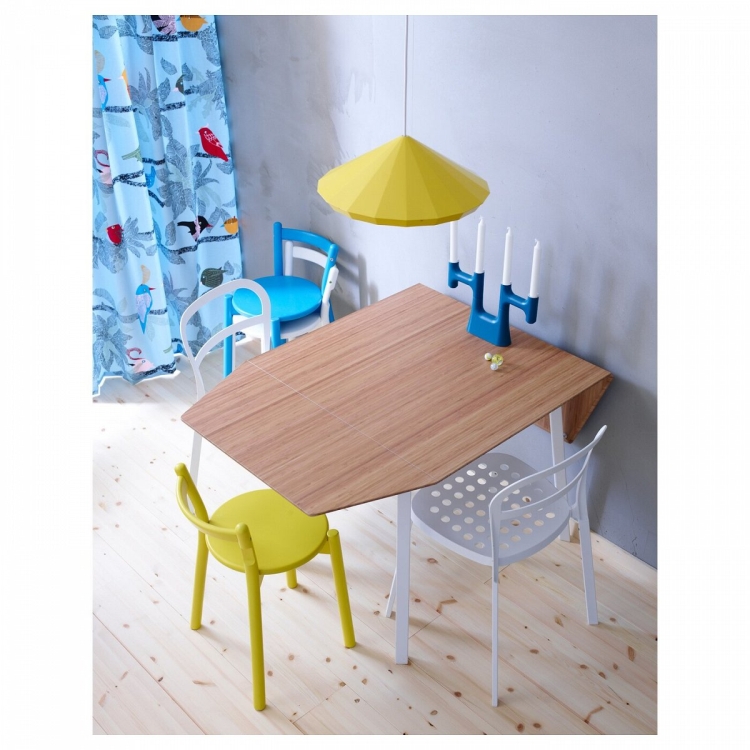 Ikea PS 2012 икеа ПС 2012 стол c откидными полами, бамбук/белый74/106/138x80 см