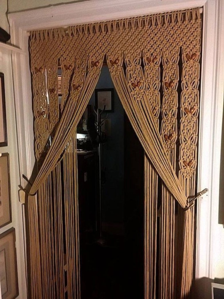 Макраме шторы на двери