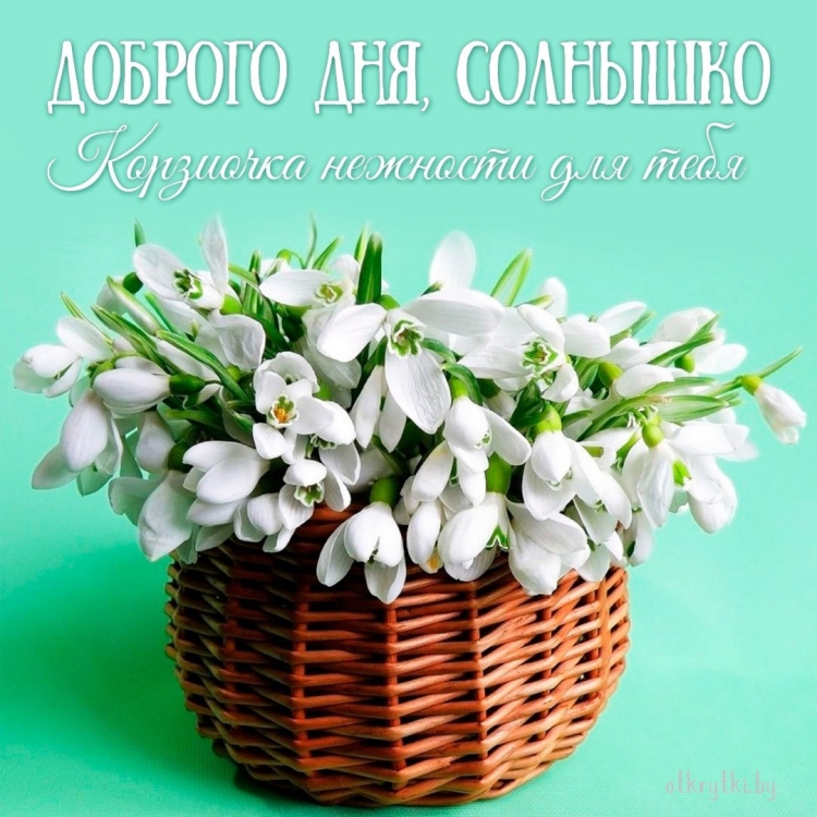 Букет подснежников в корзине