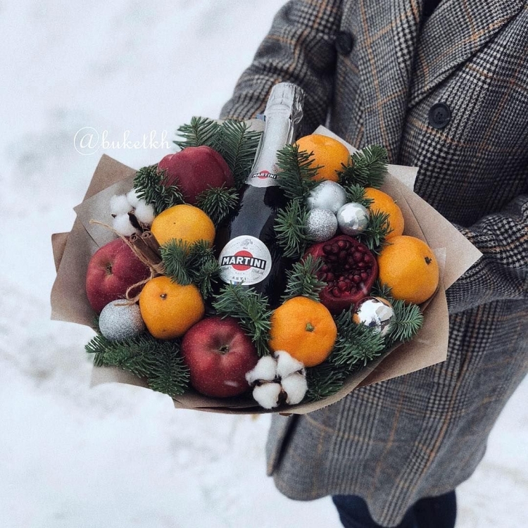 Зимние съедобные букеты