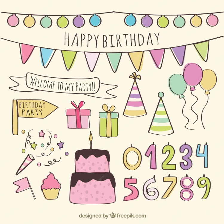 Hand drawn Happy Birthday element