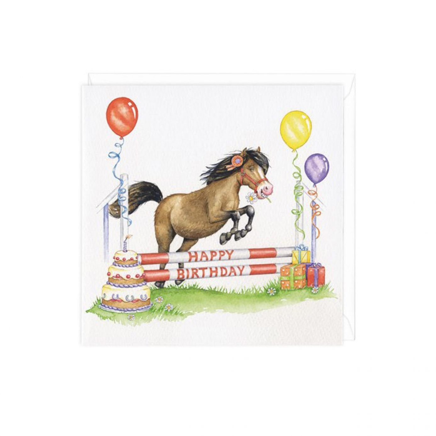 Открытка с днем рождения с лошадью (скачать бесплатно)
