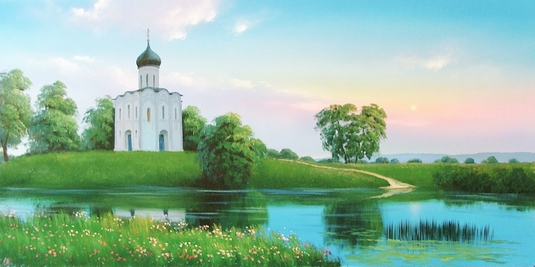 Храм на Нерли живопись масло