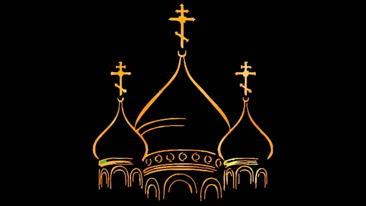 Православные храмы на темном фоне