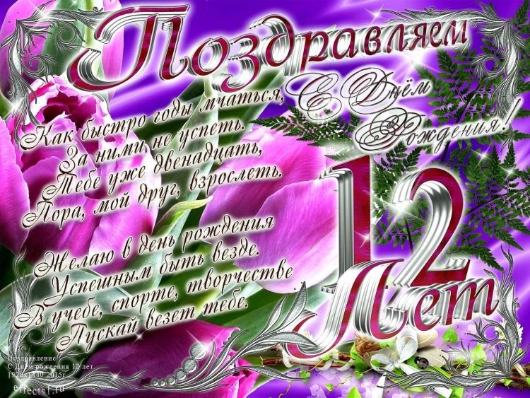 Поздравления с днём рождения девочке 12 лет