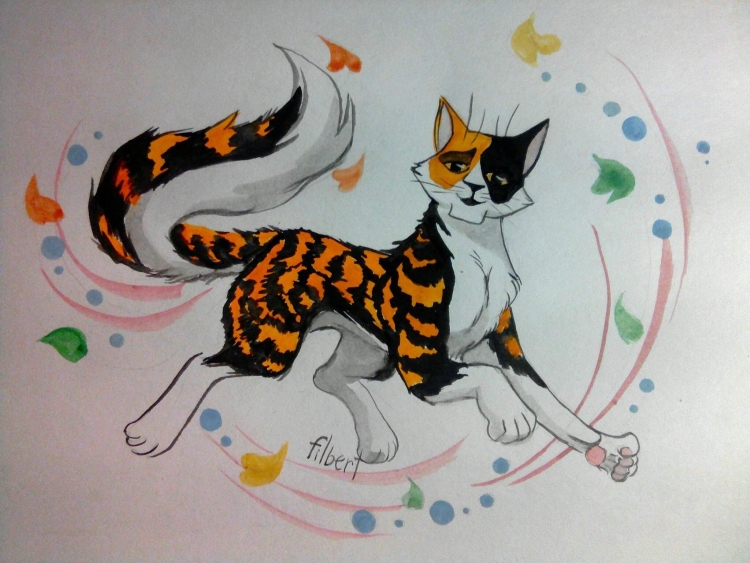 Трёхцветная кошка арт