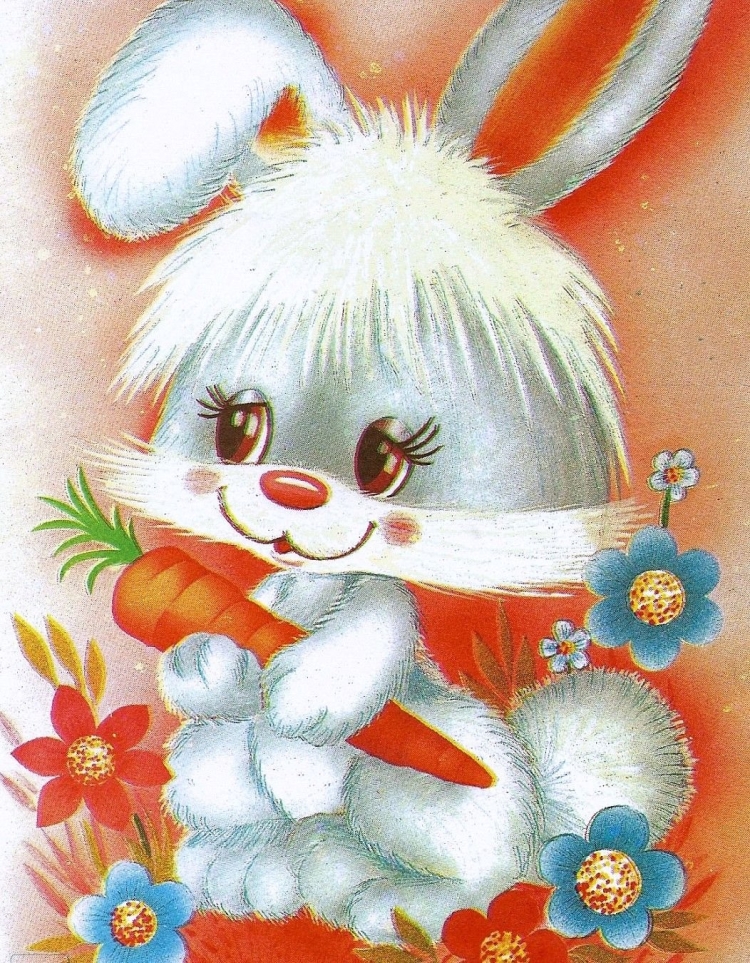 Советские открытки с зайчиком