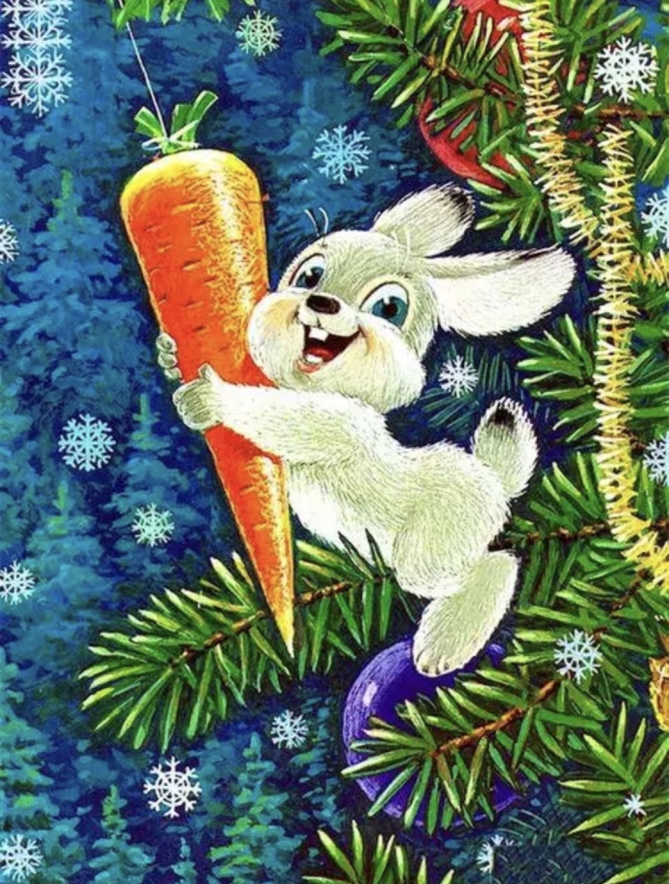 Заяц с елкой