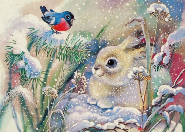 Открытка зимняя