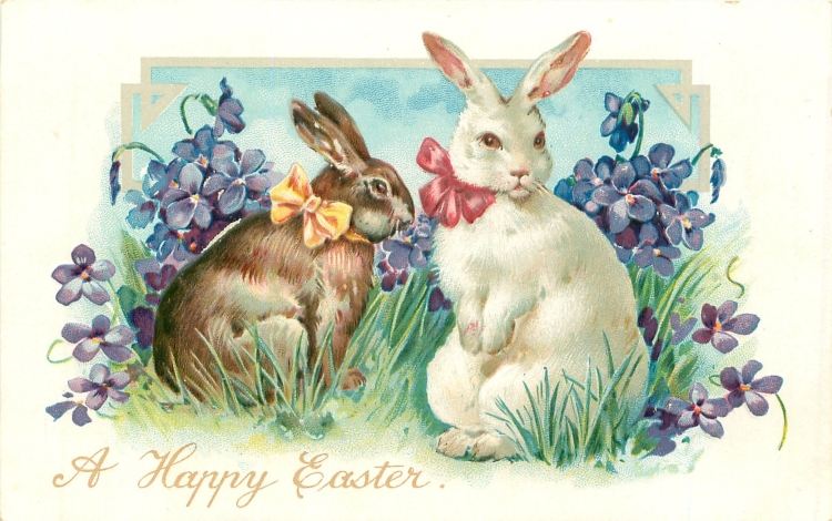 Винтажные открытки с кроликами