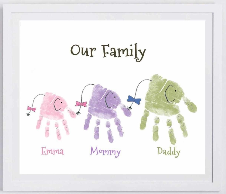 Рисунок из отпечатков детских ручек