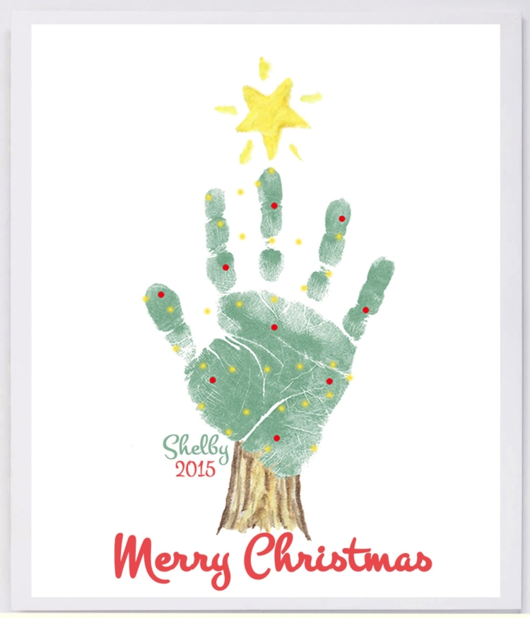 Открытка с отпечатками ладошек