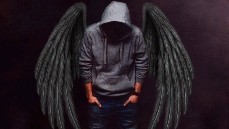 Ангел спиной с крыльями картинка