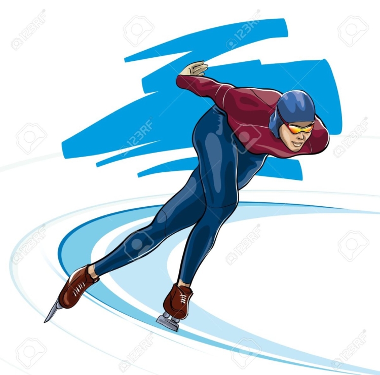 Конькобежец мультяшный