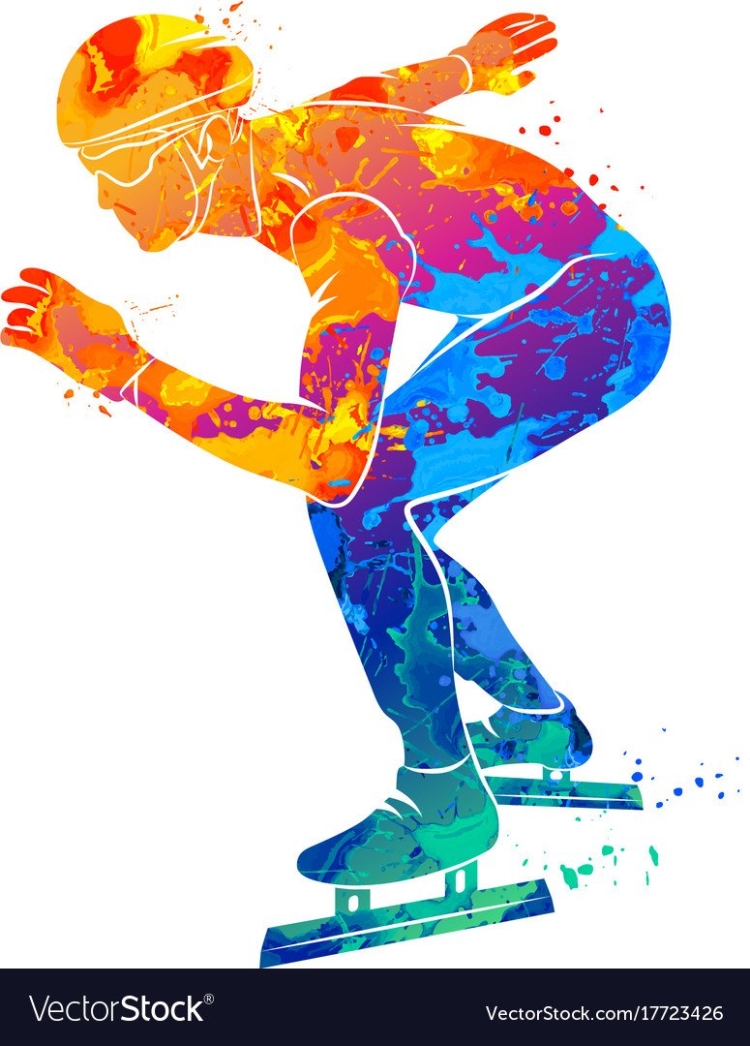 Цветные силуэты спортсменов