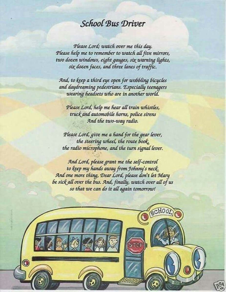 Поздравление водителю школьного автобуса