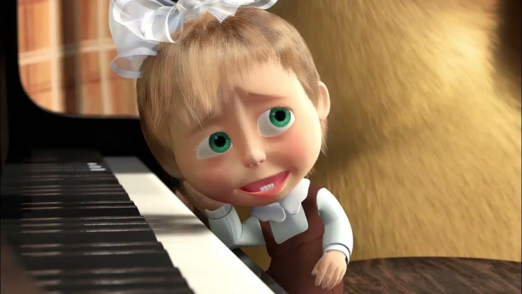 Грустная Маша из мультика Маша и медведь